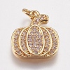 Brass Micro Pave Cubic Zirconia Charms ZIRC-E147-38G-1