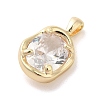 Golden Brass Micro Pave Cubic Zirconia Pendants LS-KK-U031-02G-01-2