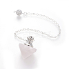 Natural Rose Quartz Cone Dowsing Pendulums G-G771-D03-2