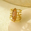 Natural Rose Quartz Chip Finger Rings for Women RJEW-R012-08G-02-1