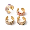 304 Stainless Steel Enamel Open Cuff Ring RJEW-L335-01B-G-2