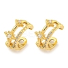 Brass Micro Pave Clear Cubic Zirconia Cuff Earrings for Women EJEW-C104-122G-1