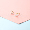 Brass Micro Pave Clear Cubic Zirconia Stud Earrings FS-WGE47D1-04-1