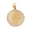 Ion Plating(IP) 304 Stainless Steel Micro Pave Clear Cubic Zirconia Pendants STAS-K281-01G-2