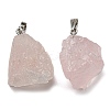 Raw Rough Natural Rose Quartz Pendants G-M405-02P-01-1