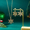 Alloy Rhinestone Snowflake Pendant Necklace & Stud Earrings Set for Women FS-WGDD9A4-05-1