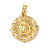 Rack Plating Brass Micro Pave Cubic Zirconia Pendant KK-U027-15G-1