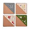 4Pcs Letter Personalized Hand Embroidered Corner Bookmarks JX587M-1