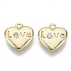 Brass Micro Pave Cubic Zirconia Charms KK-N232-61-NF-1