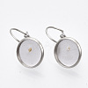 Tarnish Resistant Flat Round Tray Smooth Surface 304 Stainless Steel Leverback Earring Findings LS-X-STAS-R065-66-3