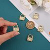 5Pcs Brass Micro Pave Clear Cubic Zirconia Pendants KK-SZ0004-99-3