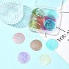 24Pcs 8 Colors Spray Painted Natural Capiz Shell Disc Links Connector Charms SSHEL-FS0001-06-7