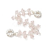 Brass Pink Cubic Zirconia Chain Tassel European Safety Chain Charms KK-A236-06S-02-1