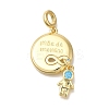 Brass Cubic Zirconia European Dangle Charms KK-R002-23G-01-1