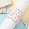 5Pcs 5 Style Natural Rose Quartz Chips Stretch Bracelets Set BJEW-JB09551-02-4