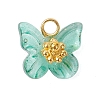 Electroplate Glass Beads Charms PALLOY-JF03107-01-3