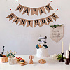 1 Set Word Happy Birthday Linen Hanging Banners Flags AJEW-SP0001-51B-5