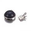 Synthetic Blue Goldstone Box Clasps G-L473-C09-3