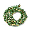 Half Plated Electroplate Transparent Glass Beads Strands EGLA-E060-02A-HP02-2