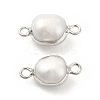 Natural Pearl Connector Charms PEAR-P004-50P-2