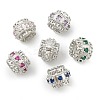Brass Micro Pave Cubic Zirconia European Beads KK-P297-01P-1