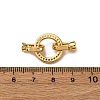Ring Brass Micro Pave Clear Cubic Zirconia Fold Over Clasps KK-Z121-22G-02-3
