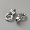 925 Sterling Silver Pave Cubic Zirconia Twister Clasps STER-WH0027-07A-P-2