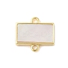 Brass Pave Natural White Shell Connector Charms KK-S522-03B-G-1