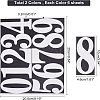 12 Sheets 2 Colors Number 0~9 PVC Waterproof Self-Adhesive Sticker DIY-NB0007-28-2