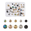 40Pcs 10 Style Textured 304 Stainless Steel Beads STAS-MP0001-09-2