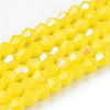 Opaque Solid Color Electroplate Glass Beads Strands EGLA-A039-P2mm-L05-1