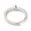 Rack Plating Brass Clear Cubic Zirconia Number 0 Adjustable Rings for Women RJEW-S407-09P-10-3
