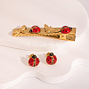Ladybug 304 Stainless Steel Enamel Alligator Hair Clips & Stud Earring Sets for Women ZG3114-1-3
