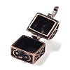 Carved Cuboid Rack Plating Brass Prayer Box Pendants LS-KK-L101-16R-NF-6