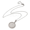 304 Stainless Steel Rotatable Saint Benedict Medal Pendant Necklaces for Women NJEW-G187-01P-3
