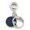 Rack Plating Alloy Enamel Flat Round with Star European Dangle Charms FIND-B034-08P-01-1