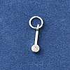 925 Streling Silver Pave Clear Cubic Zirconia Flat Round Charms STER-I022-03S-2