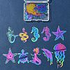20Pcs 10 Styles Ion Plating(IP) 201 Stainless Steel Etched Metal Embellishments Pendants STAS-FS0001-52-7