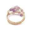 Natural Amethyst Finger Rings RJEW-TA00221-02-4