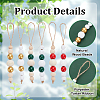 30Pcs 6 Colors Wooden Beaded Pendant Decorations HJEW-AB00737-4