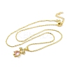 Brass Pave Cubic Zirconia Girl Love Pendant Necklaces for Women LS-NJEW-S430-01G-02-2