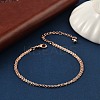 Brass Rope Chain Bracelets for Women BJEW-G735-08RG-1