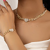 Heart Alloy Rhinestone Pendant Necklaces & Link Chain Bracelets WG19AD8-01-2