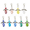 Angel Glass & Alloy Pendant Decoration HJEW-TAC0055-1
