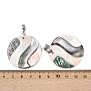 Natural Abalone Shell & Black Lip Shell & Pink Shell Pendants SSHEL-B003-06P-03-3