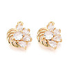 Brass Pave Clear Cubic Zirconia Pendants KK-T077-38G-1