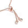 Rack Plating Brass Micro Pave Cubic Zirconia Silder Bracelets BJEW-P341-03RG-3