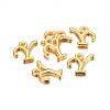 Golden Plated Alloy Letter Pendants PALLOY-J718-01G-Y-2