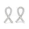 Rack Plating Brass Micro Pave Clear Cubic Zirconia Stud Earrings for Women EJEW-M260-15P-1