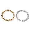 Electroplate Transparent Glass Beads with Electroplate Non-magnetic Synthetic Hematite Beads and Korean Elastic Crystal Thread Bracelets BJEW-JB11705-2